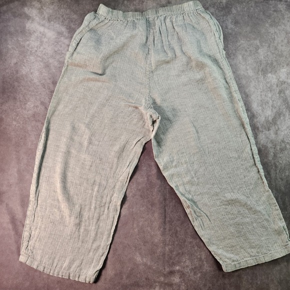 Flax Pants - Flax Light Gray Linen Cropped Pants
